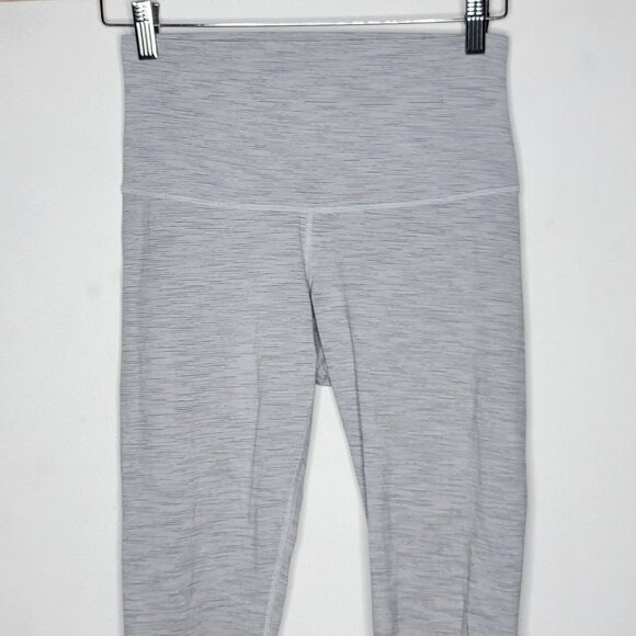Lululemon Wunder Under Crop High Rise Roll Down Scalloped Leggings Gray Size 4 - Picture 3 of 4